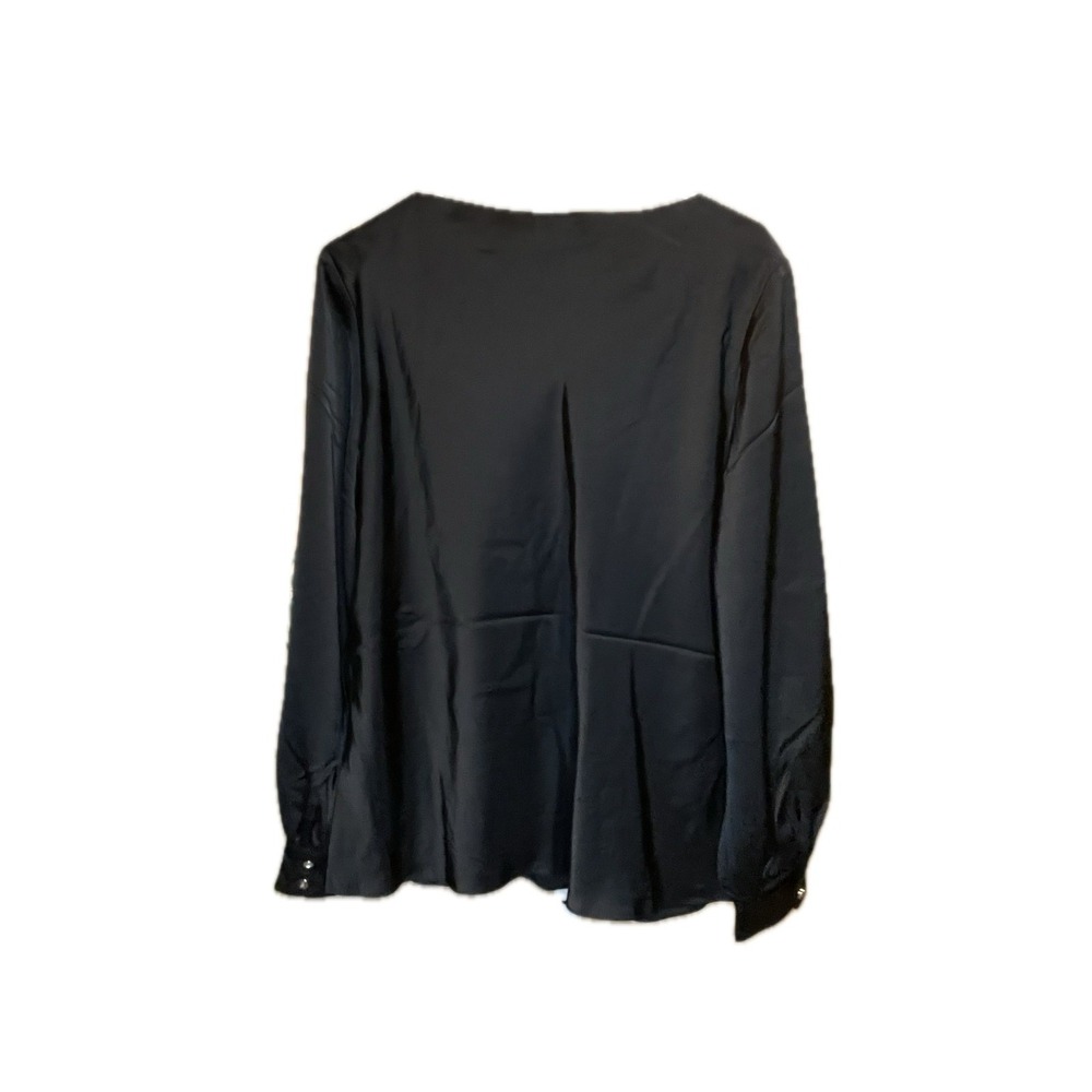 Lauren Ralph Lauren Women Old Money Satin Asymmetrical‎ Cutout Blouse Size XL - Picture 3 of 11